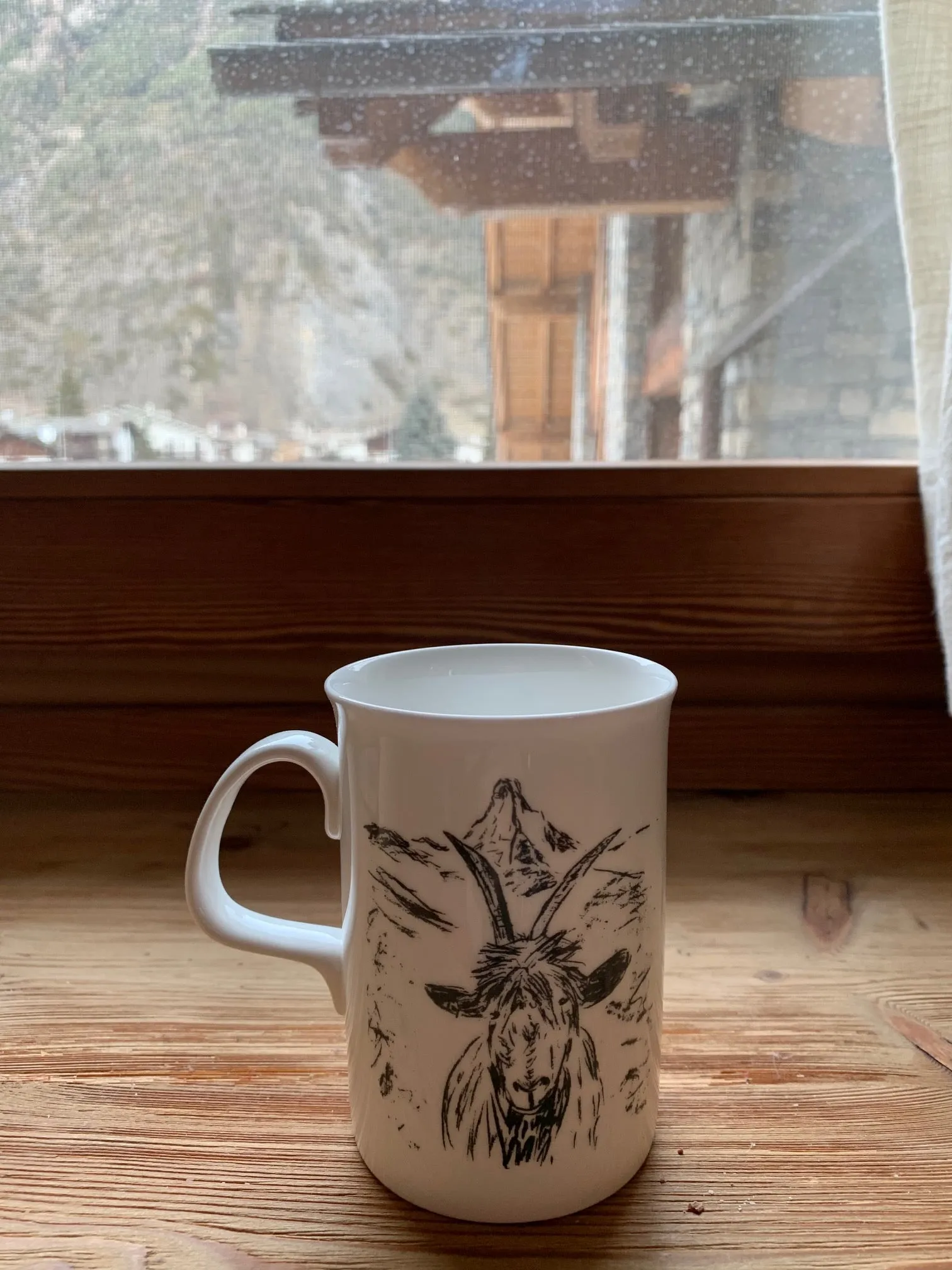 Fine bone china mug/ mountain goat cup/ alpine/ Matterhorn/alpine scene mug/housewarming gift/ christmas gift/ gifts for her/gifts for him Active