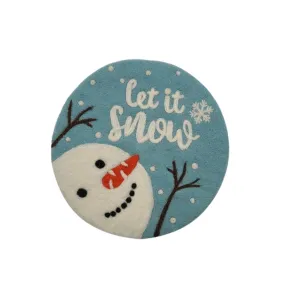 Frida Feeling Let it Snow Petrol Fair Trade Felt Trivet