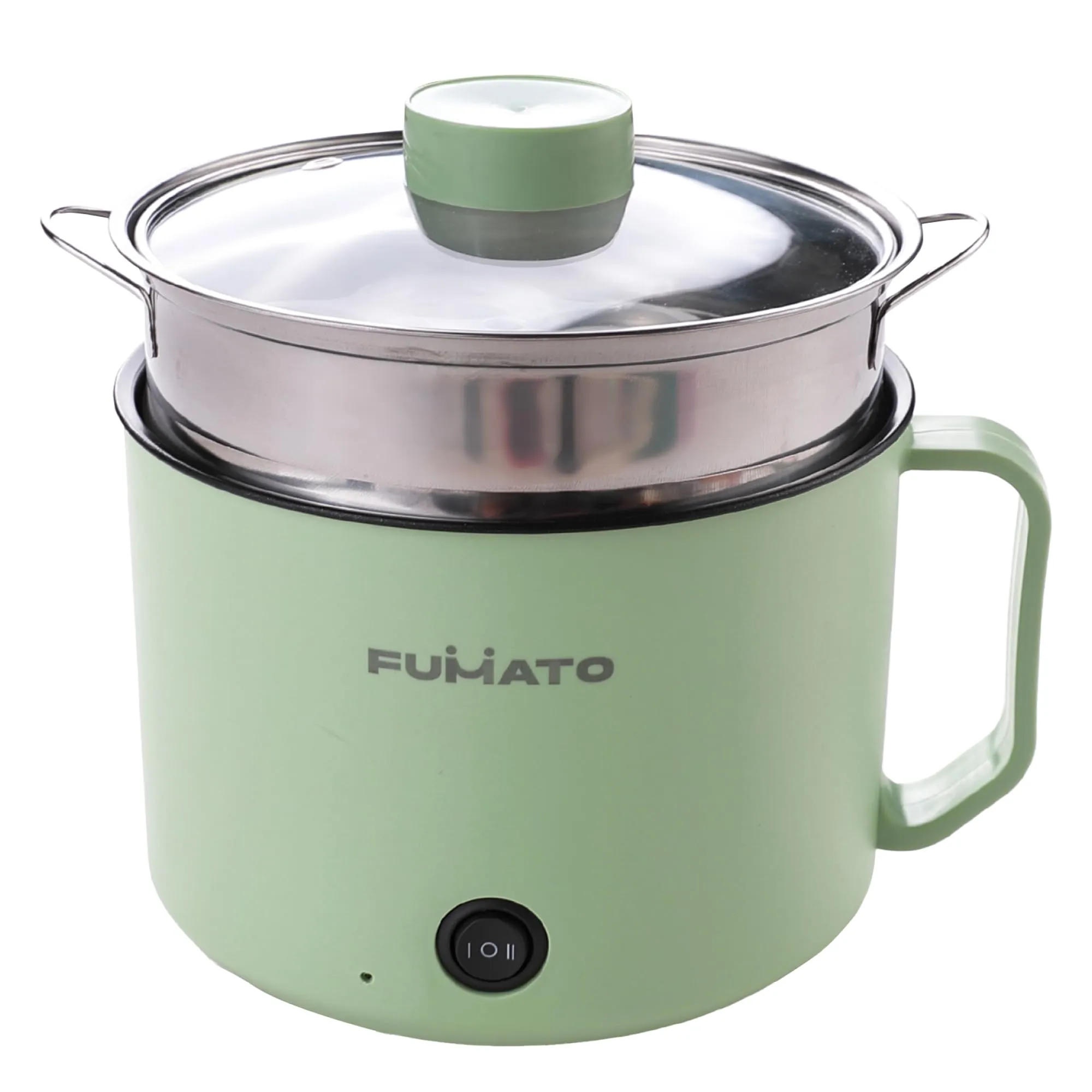 FUMATO Electric Kettle | Multipurpose Adjustable Temperature Settings | Stainless Steel Wide Mouth Transparent Lid | Ideal for Boiling Milk Tea Coffee Eggs & Steaming Veggies | 1.4 Litre Green