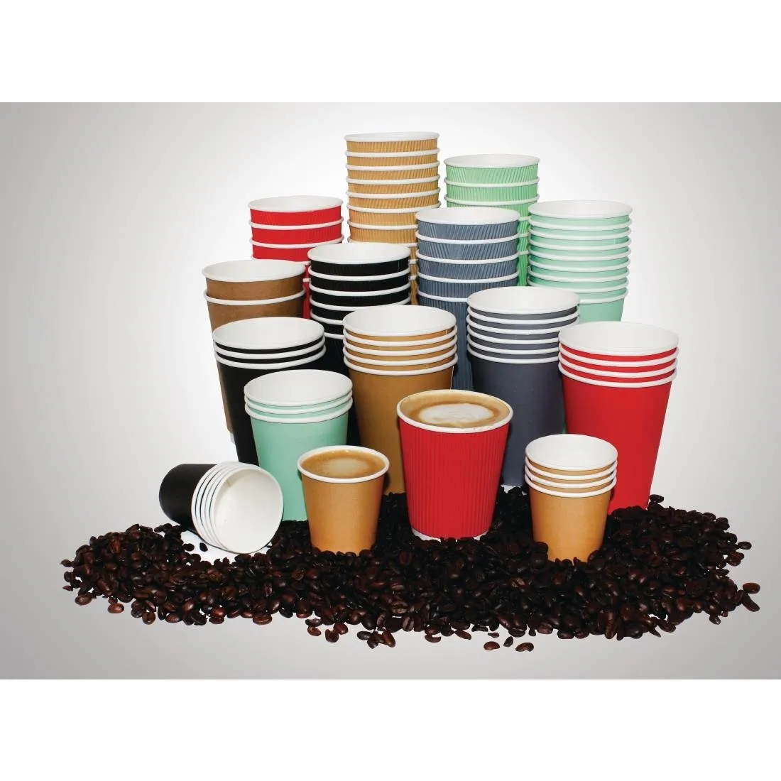 GF032 Fiesta Recyclable Coffee Cups Single Wall Kraft 340ml / 12oz (Pack of 1000)