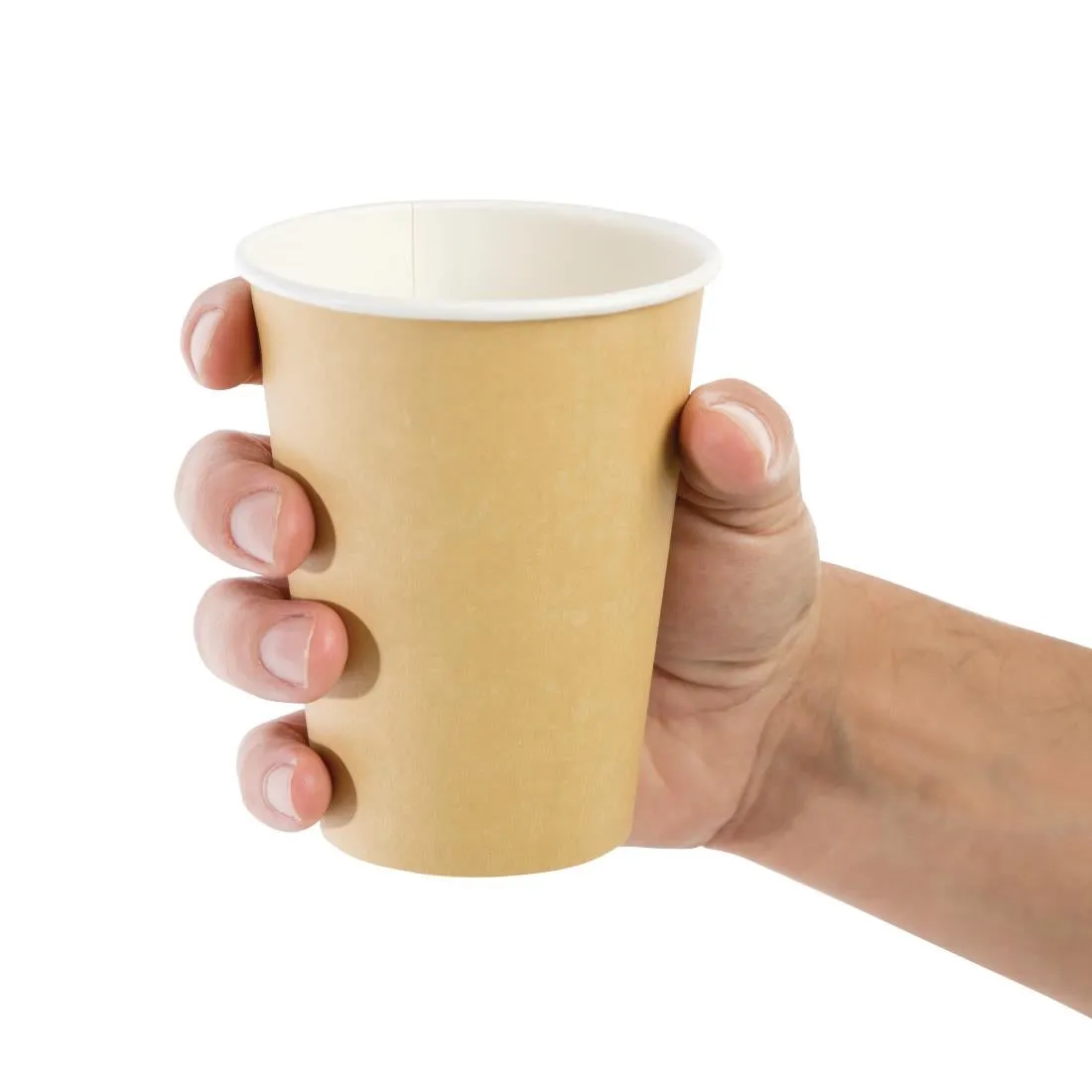 GF032 Fiesta Recyclable Coffee Cups Single Wall Kraft 340ml / 12oz (Pack of 1000)