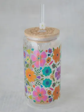 Glass Tumbler - Flowers