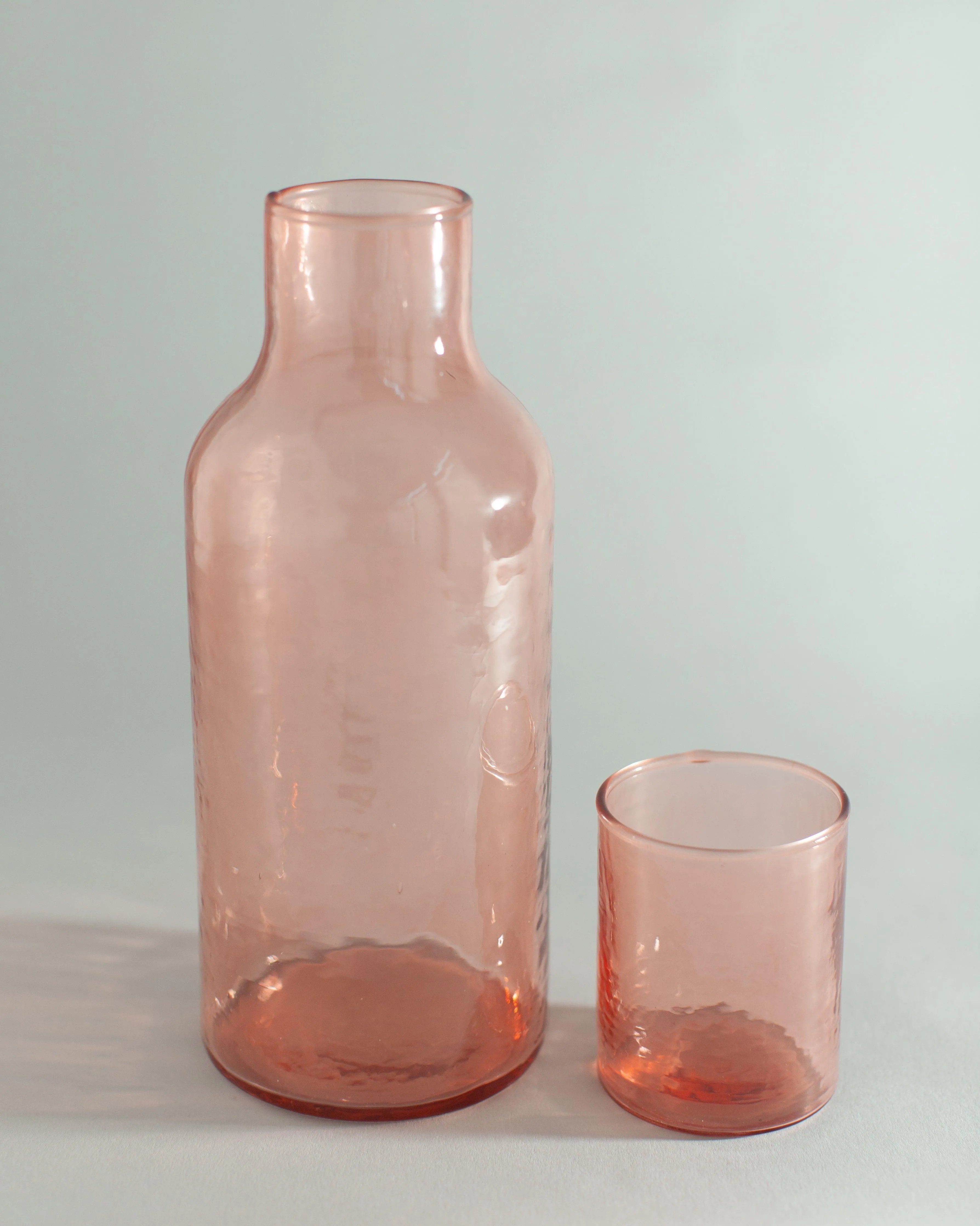 Hammered Glass Carafe | Handblown in India