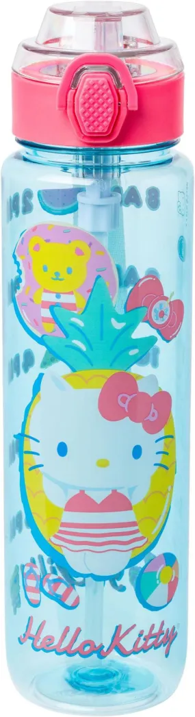 Hello Kitty  - 33oz Plastic Water Bottle with Locking Lid & Strap