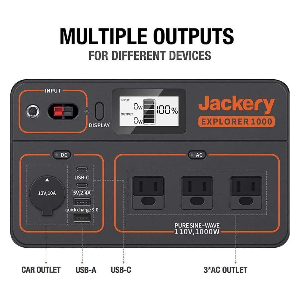 Jackery Solar Generator 1000 (Jackery 1000   1 x SolarSaga 100W) T1G1SP1000G100SP