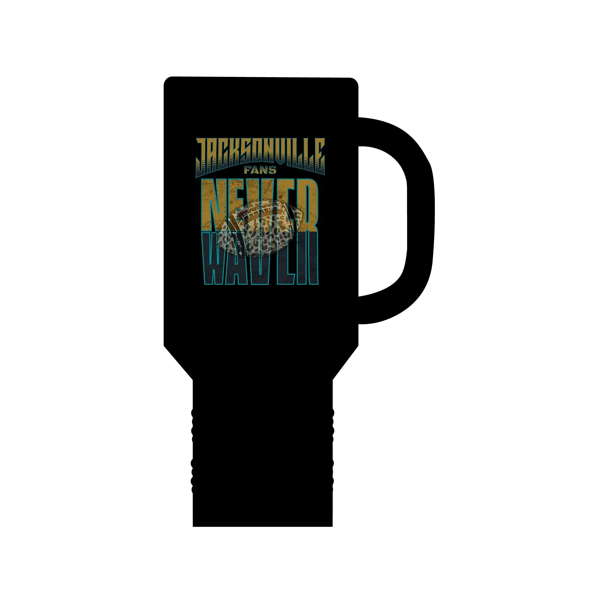 Jacksonville Fans Never Waver W-Leopard Football Insulated Travel Mug, 40oz