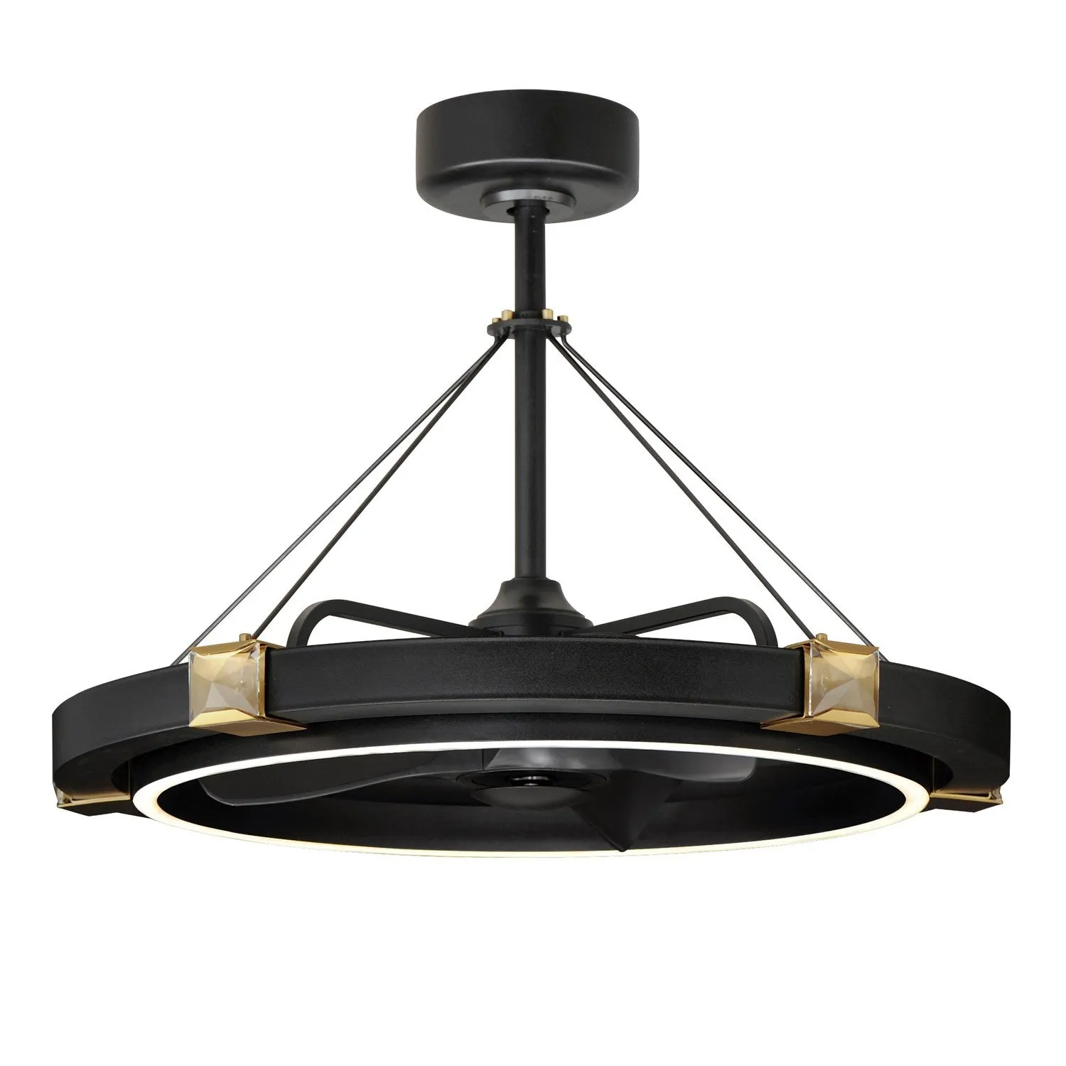 Jewel LED Fandelight in Black / Gold