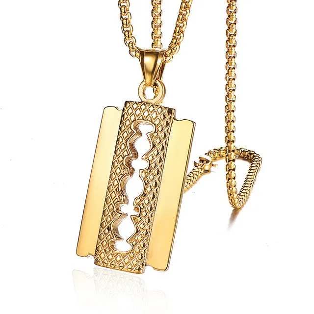 Kpop Big Name Men Titanium Steel Shaver Pendant Necklaces