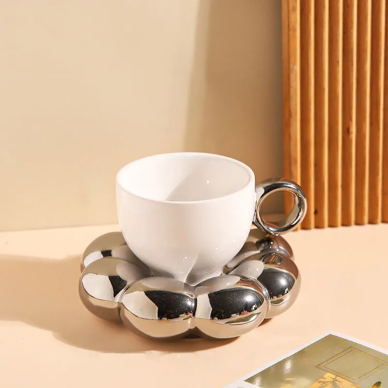 Love Me Flower Ceramic Cup & Saucer Set