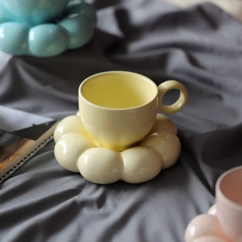 Love Me Flower Ceramic Cup & Saucer Set