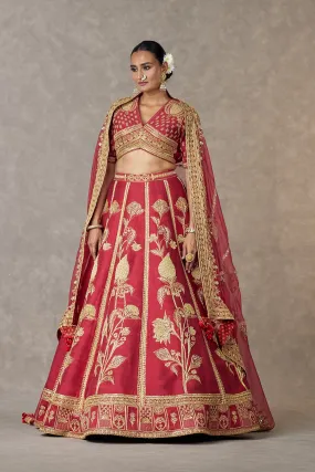 Maroon 'Anar-Phool' Lehenga Set