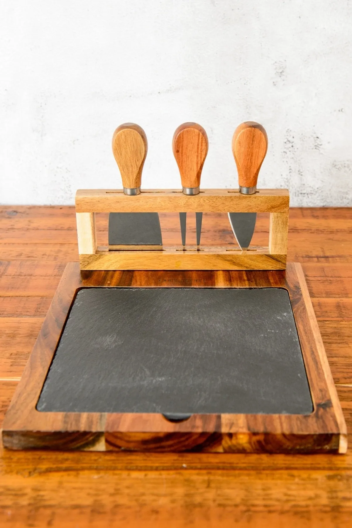 Medium Slate Wood Cheese Board Set