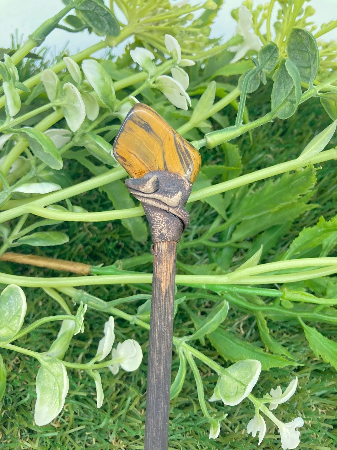 Natural Crystal Tiger's Eye Wand -Fairy wand-Wizard wand-Nature Wand Healing Crystal Zodiac Mineral Stone