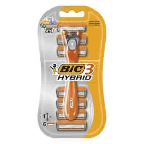 (NET) Bic Shaver 3 Hybrid Blister Razors / 1 Handle   7 Refill