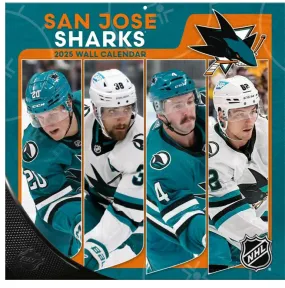 NHL San Jose Sharks 2025 12x12 Team Wall Calendar