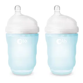 OlaBaby Silicone Gentle Bottle 240ml 2pk Sky