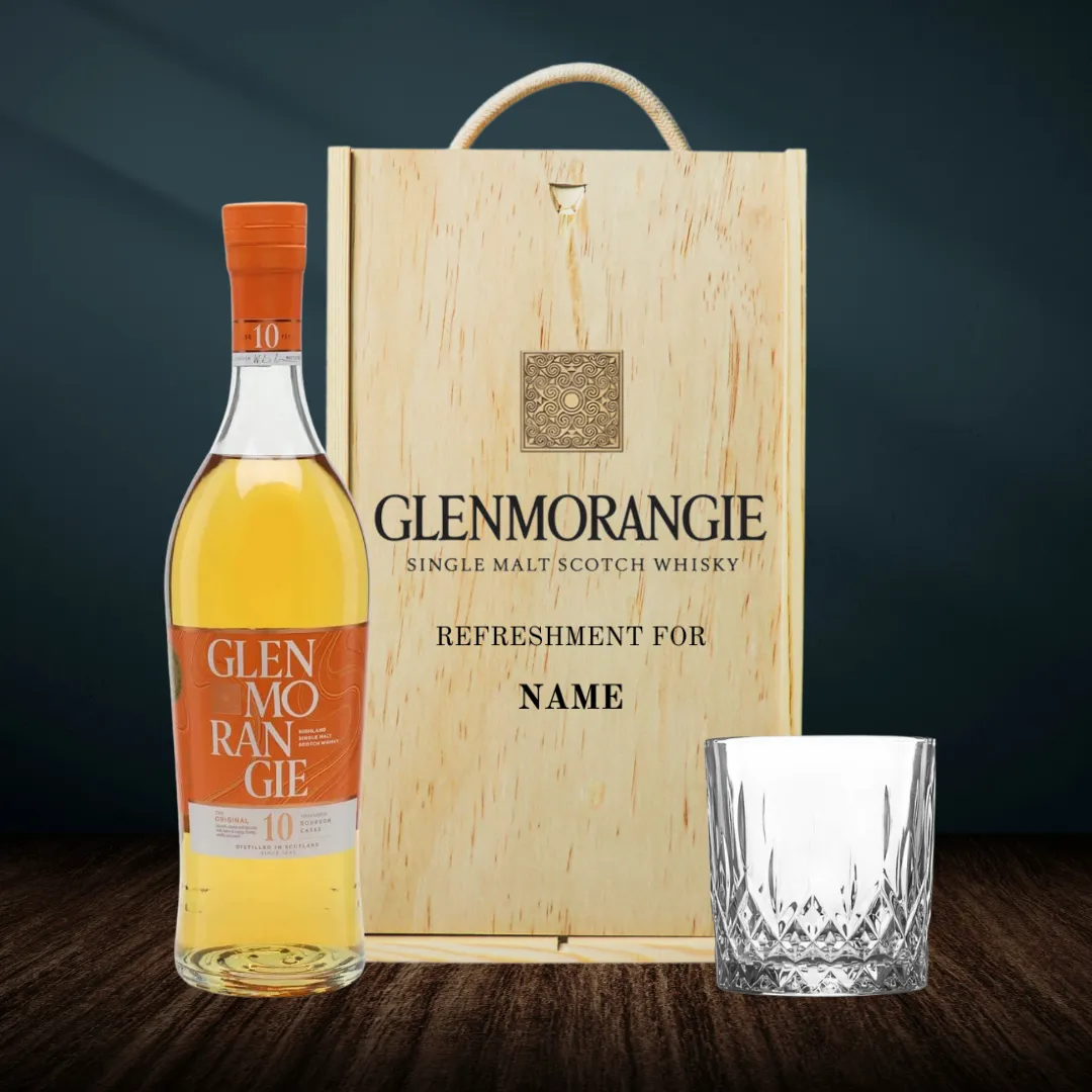 Personalised Glenmorangie Single Scotch Whiskey Gift Set with Glass - 40% ABV (70cl)