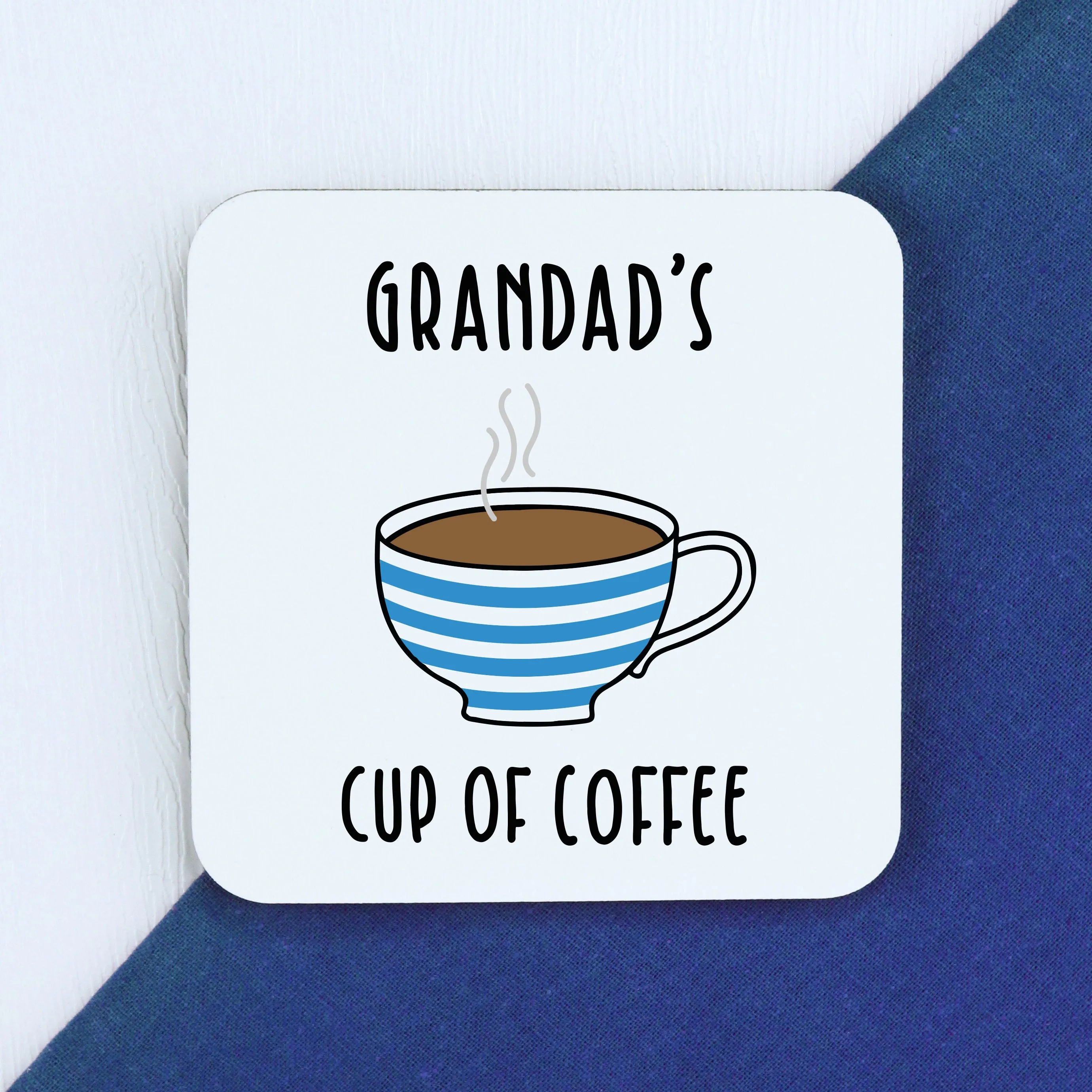 Personalised Grandad's Cup of Coffee Square Coaster