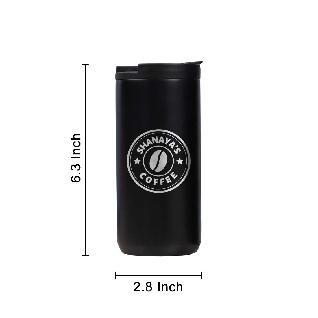 Personalised Tea Travel Mug with Lid Name Engraved Stainless Steel Flask (400ML)