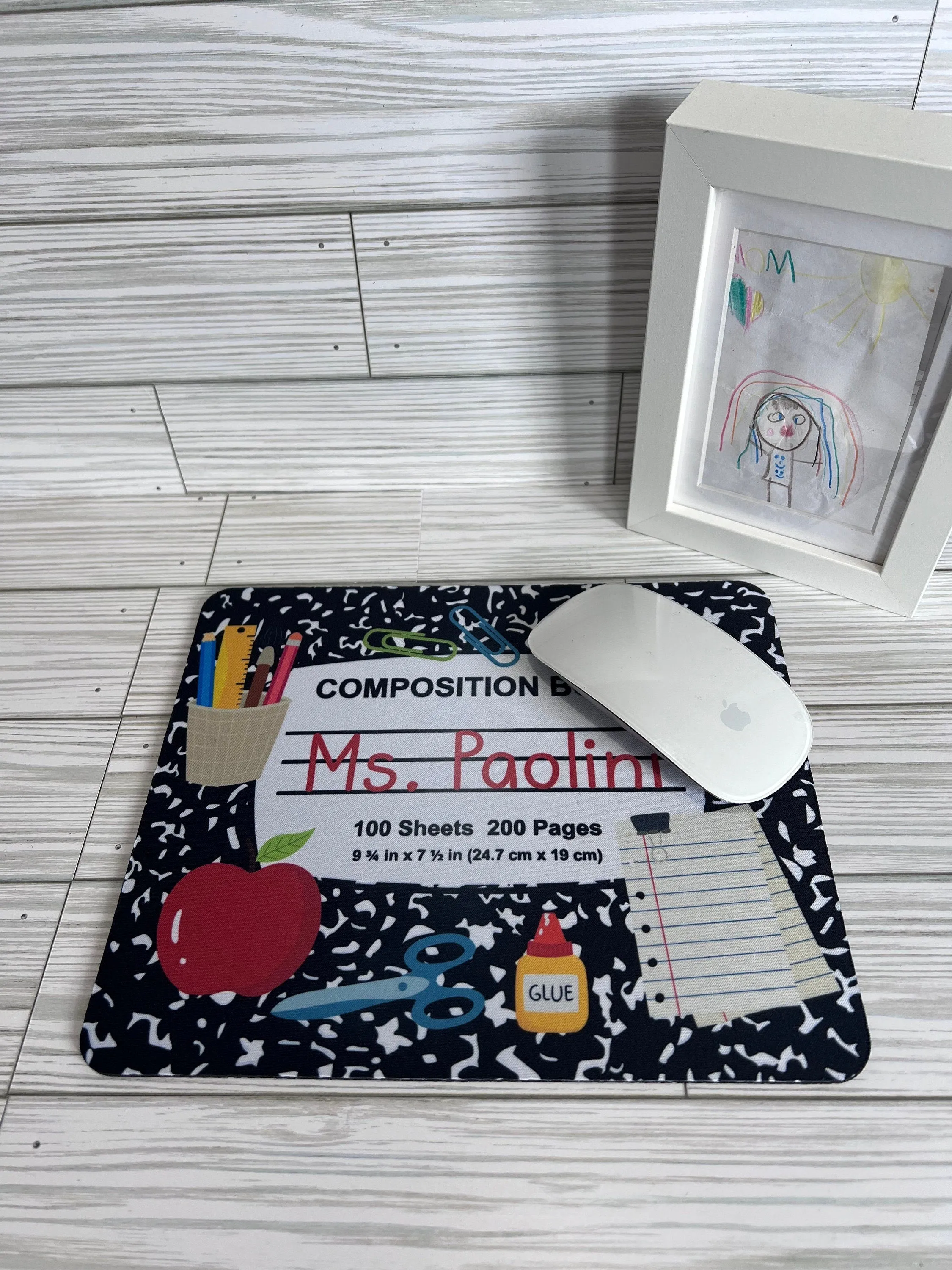 Personalized Mouse Pad - Composition Mouse Pad - Color Pencil Mouse Pad - Teacher's Gift - School Supplies