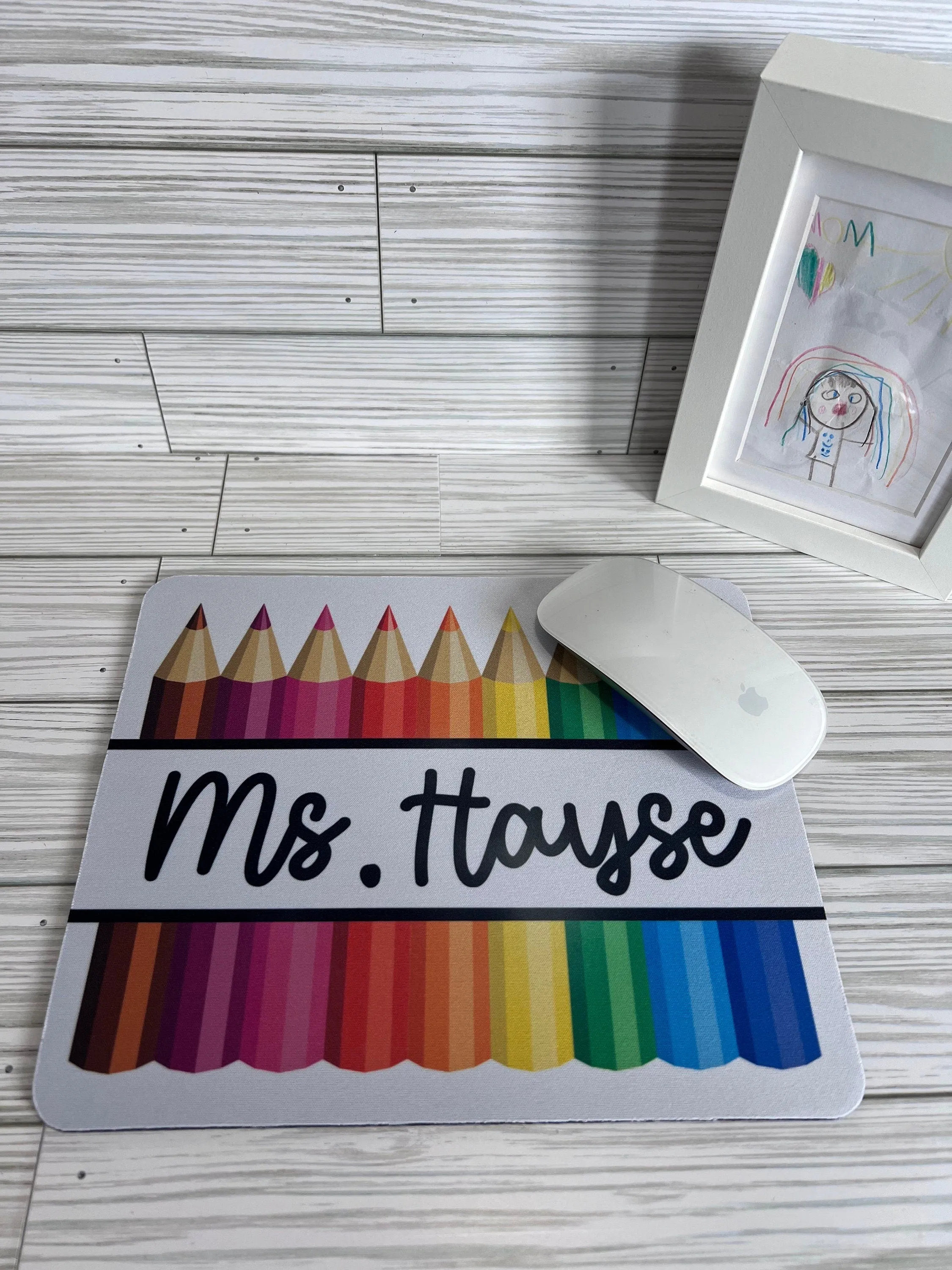 Personalized Mouse Pad - Composition Mouse Pad - Color Pencil Mouse Pad - Teacher's Gift - School Supplies