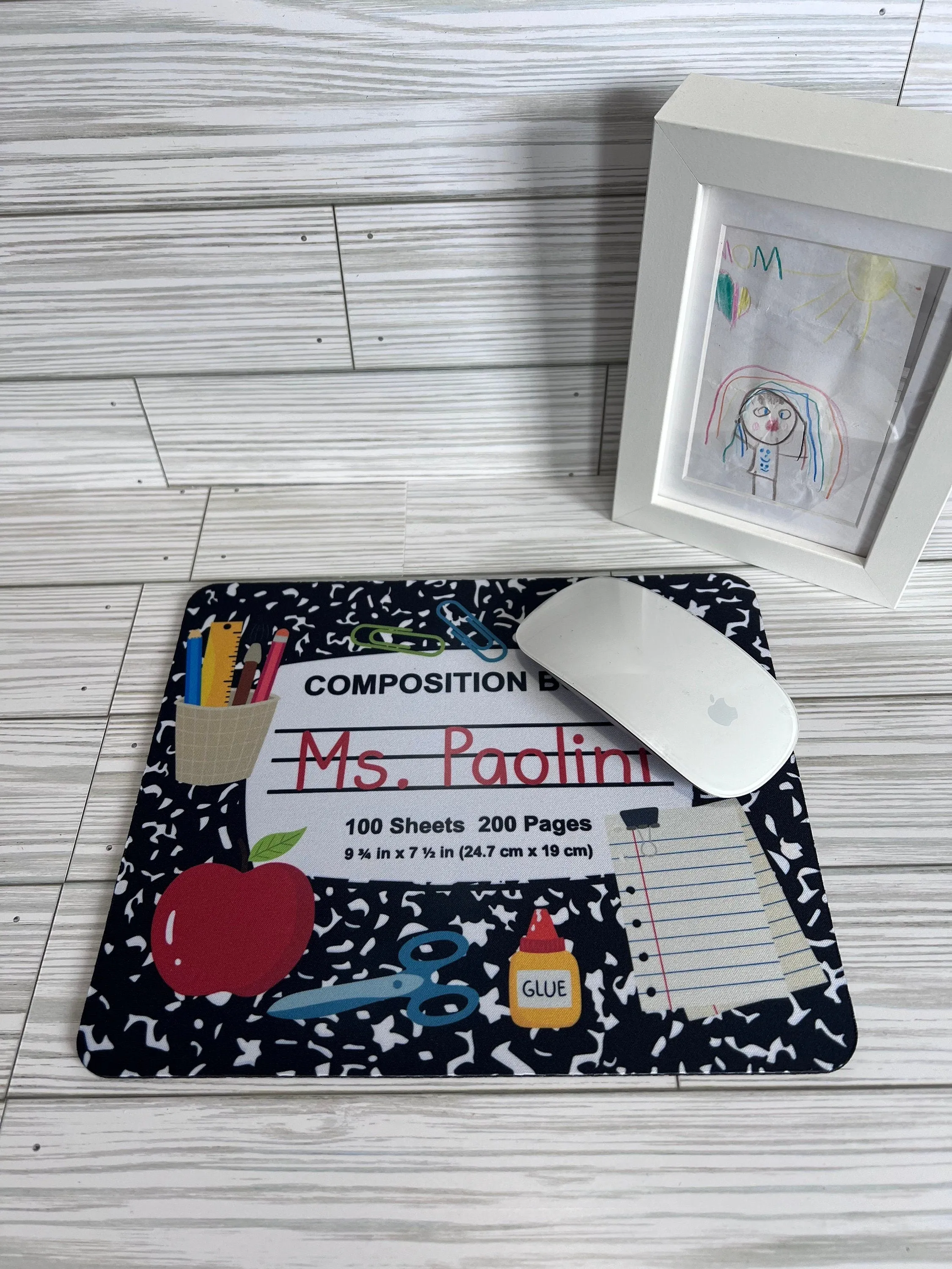 Personalized Mouse Pad - Composition Mouse Pad - Color Pencil Mouse Pad - Teacher's Gift - School Supplies