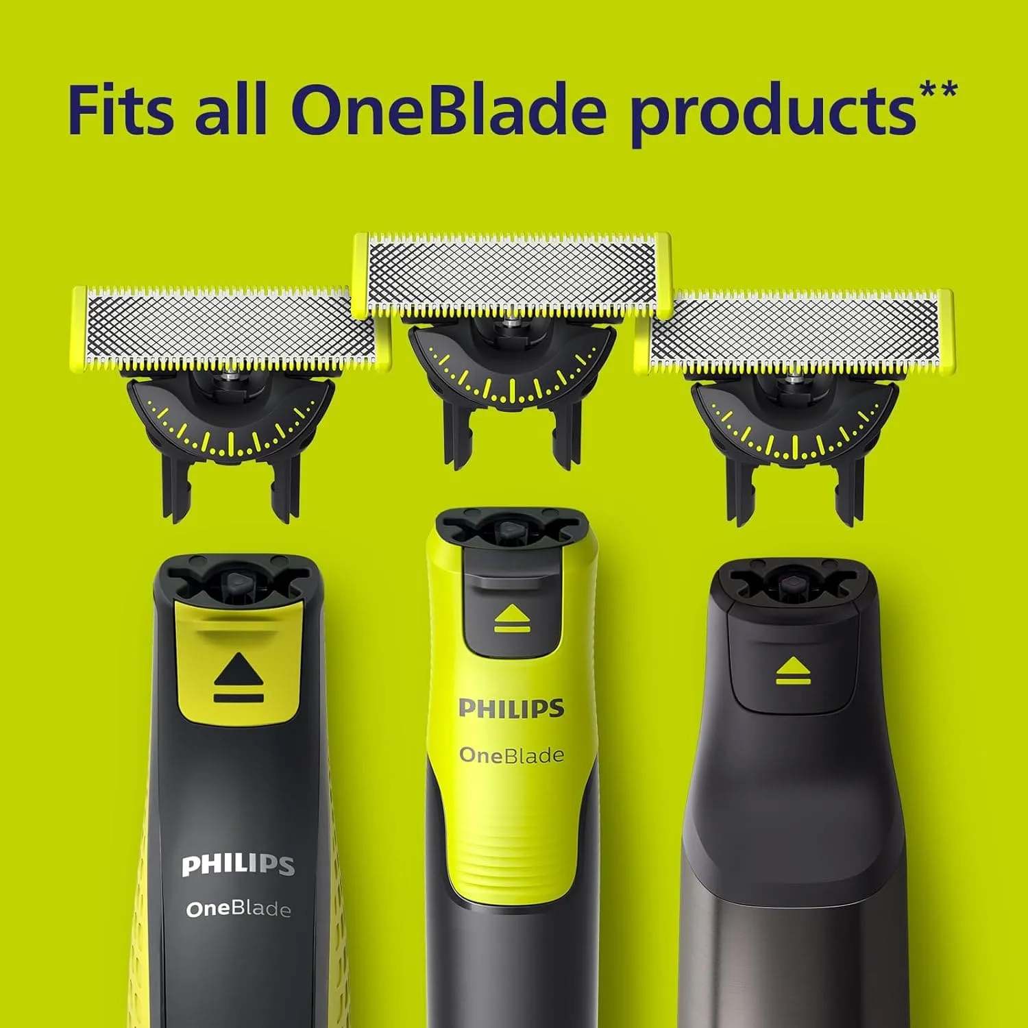 Philips OneBlade 360 Replacement Blades, for OneBlade Electric Shaver and Trimmer, with 5in1 Adjustable Comb, Durable Stainless Steel, Trim, Edge and Shave, 2 Pack, (Model QP420/60)