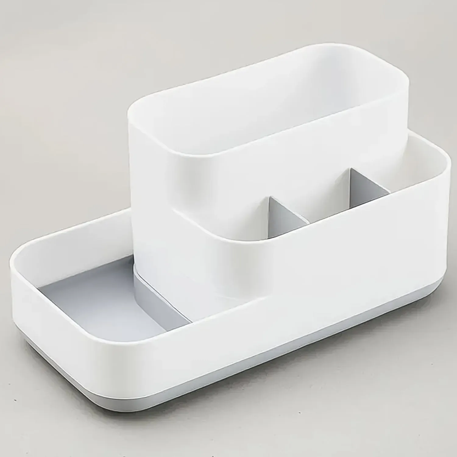 Plastic Multipurpose 5 Compartment Bathroom Desk Organizer Holder (1 Pc)