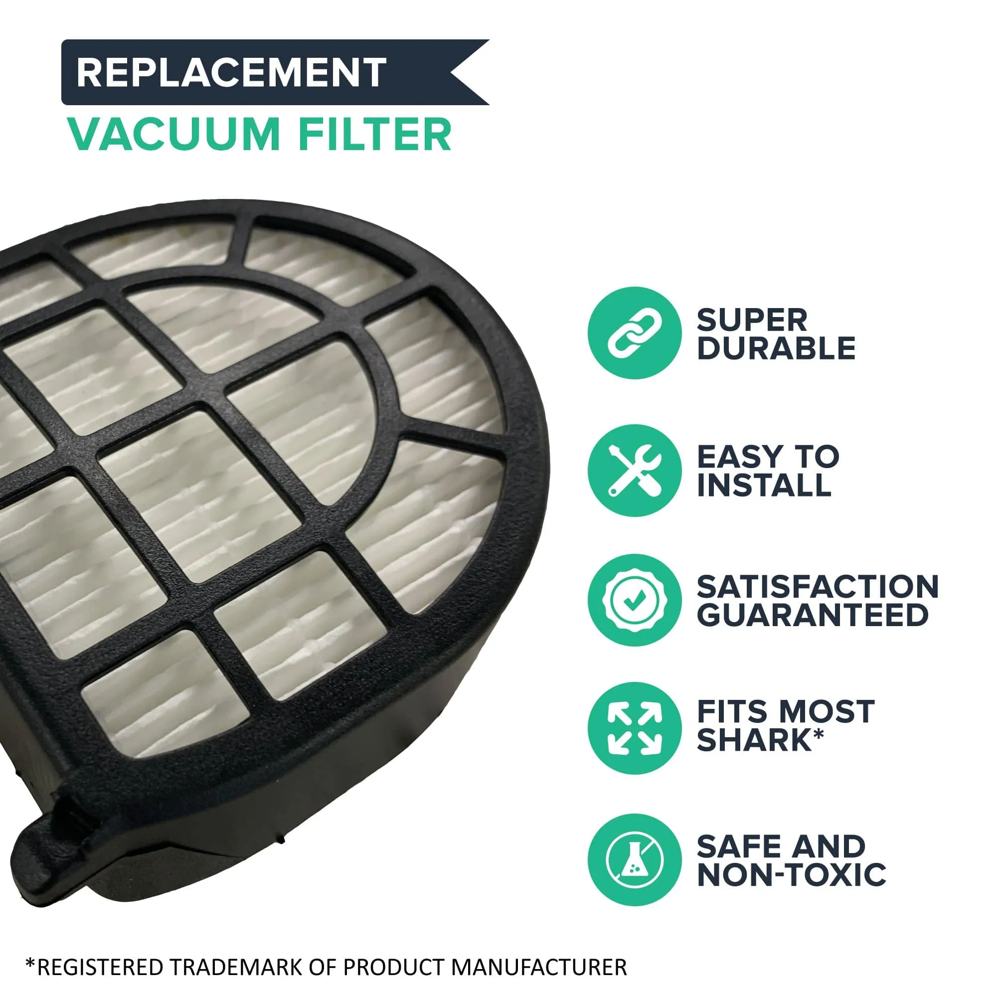 Post-Motor Vacuum Filter Fits Shark APEX Upright Models LZ600, LZ601, LZ602, LZ602C, QU601QBK, QU601QBL & QU601QPR, Compare to Part # XHFFC600