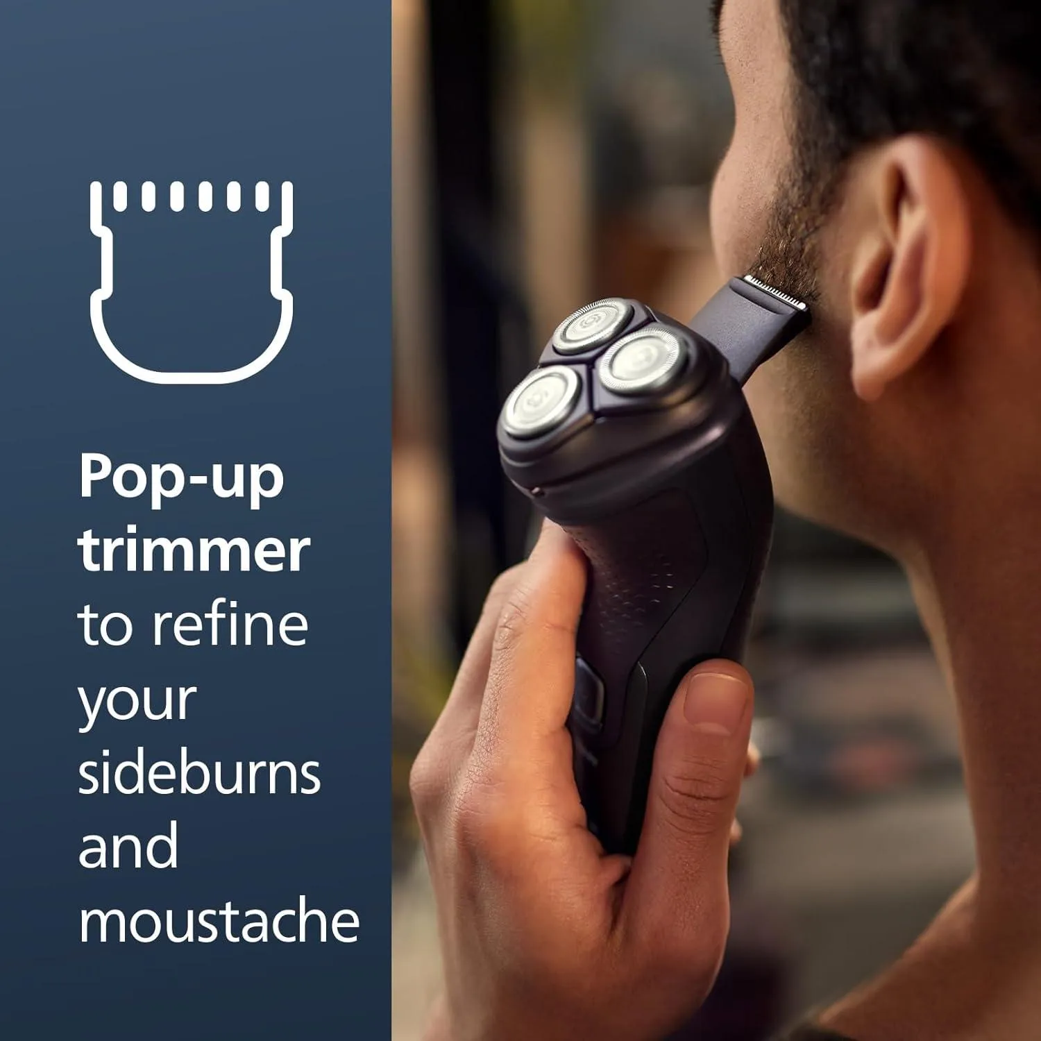 Rechargeable Cordless Electric Shaver with Pop-Up Trimmer