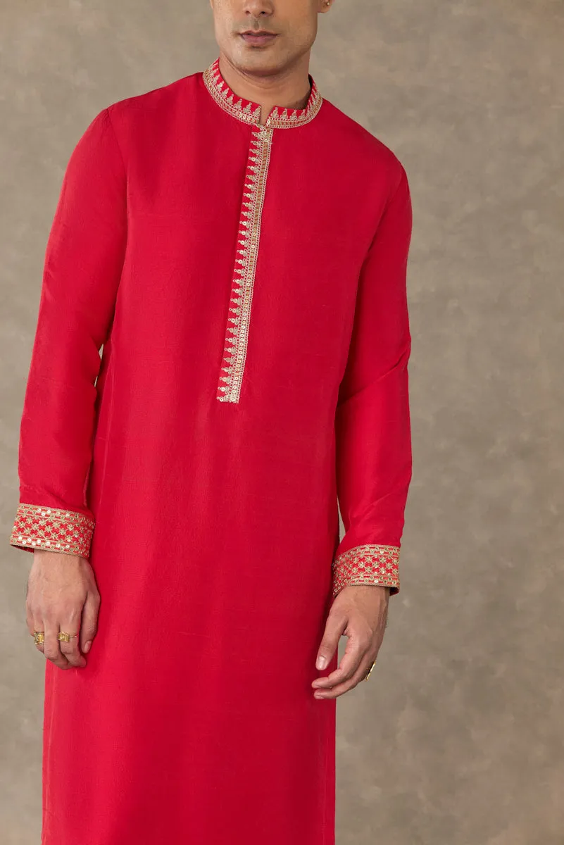 Red Anar Kurta