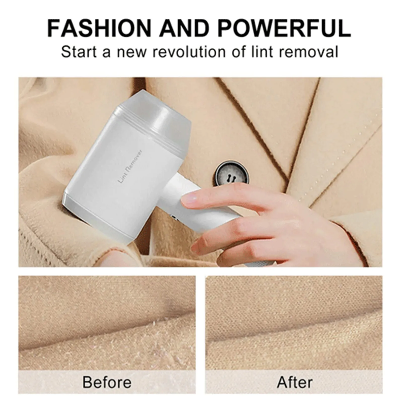 Sansai - Electric Lint Remover USB Rechargeable Clothes Fuzz Ball Pilling Fabric Shaver