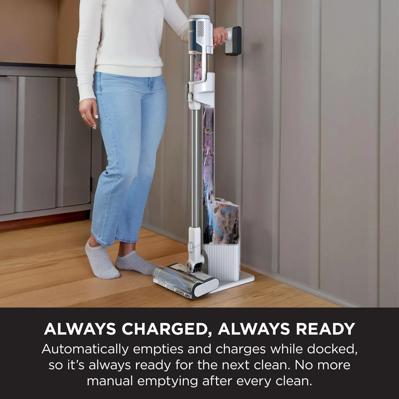 Shark BU3521UK Cordless Stick Vacuum Cleaner with Auto-Empty System White