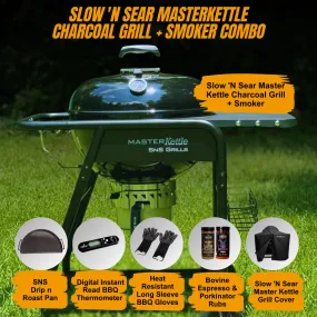 Slow N' Sear MasterKettle Charcoal Grill   Smoker Combo