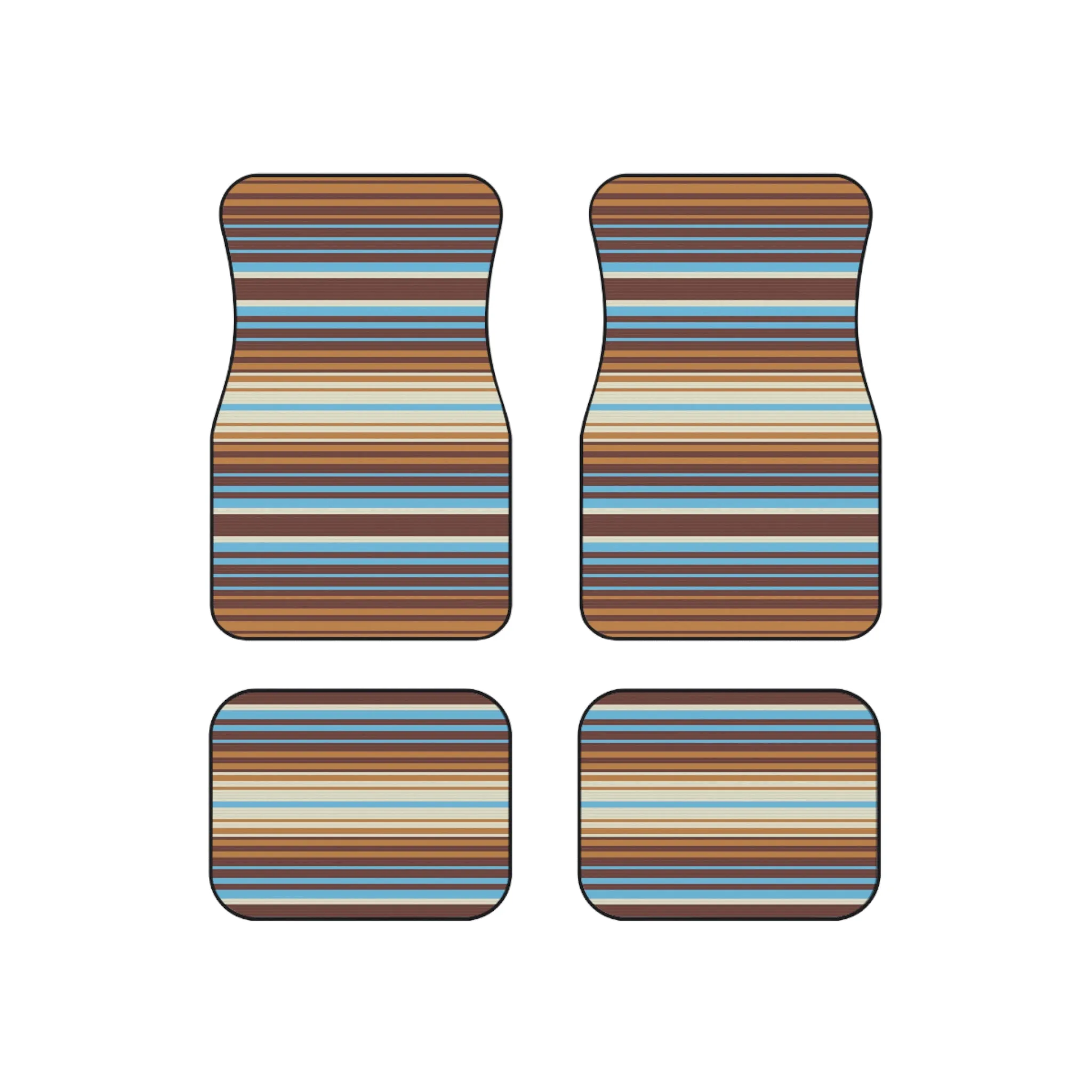 Striped Sedona Sand Mats for Car Floor Mats Set of 4 Mats for Car Boho Non Slip Car Mats