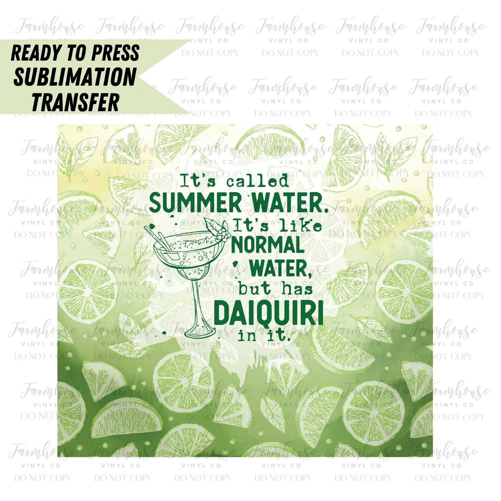 Summer Water Tequila, Ready to Press Tumbler Sublimation Transfer, Heat Transfer, Skinny 20 OZ, Skinny 30 OZ, Funny Summer Tequila Transfer