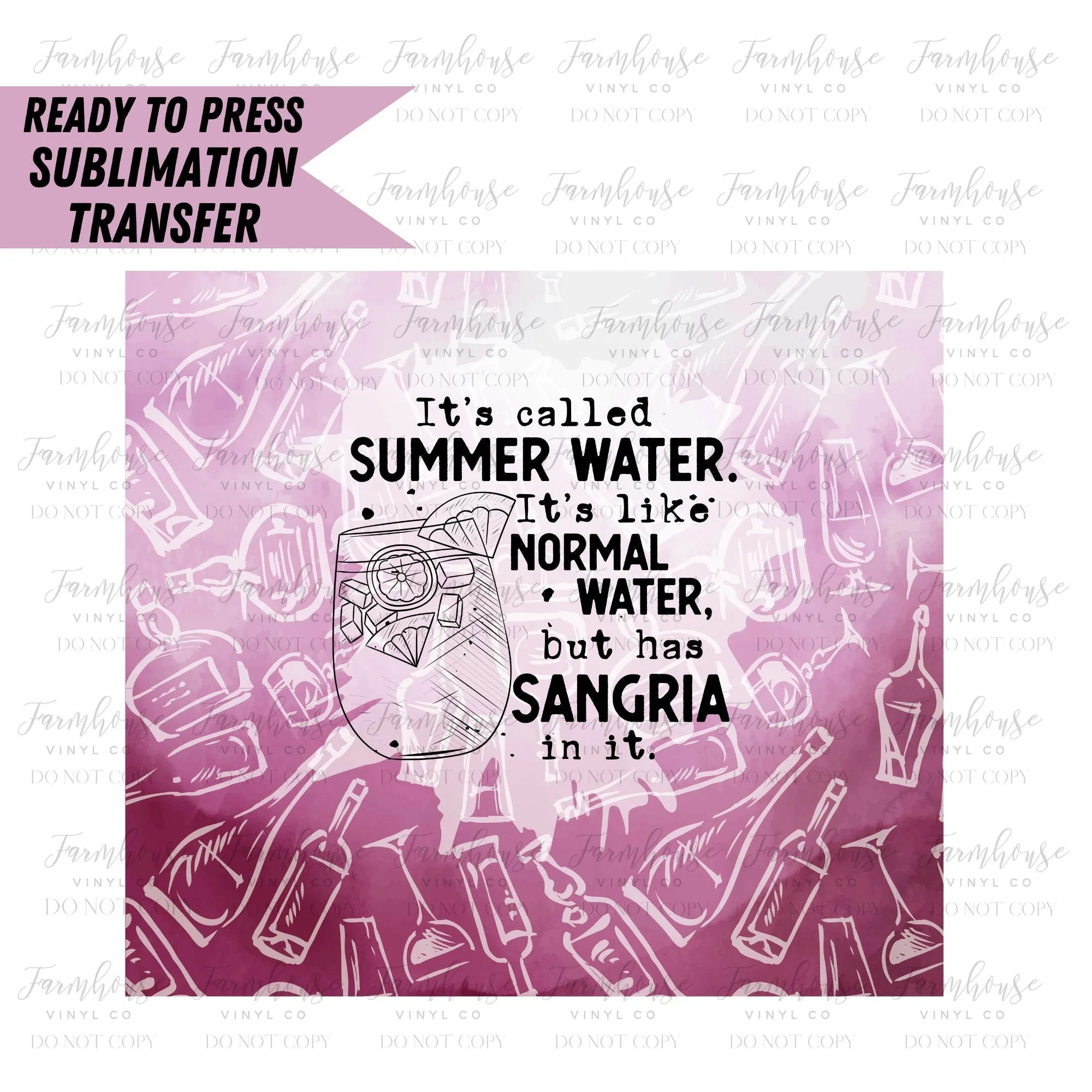 Summer Water Tequila, Ready to Press Tumbler Sublimation Transfer, Heat Transfer, Skinny 20 OZ, Skinny 30 OZ, Funny Summer Tequila Transfer