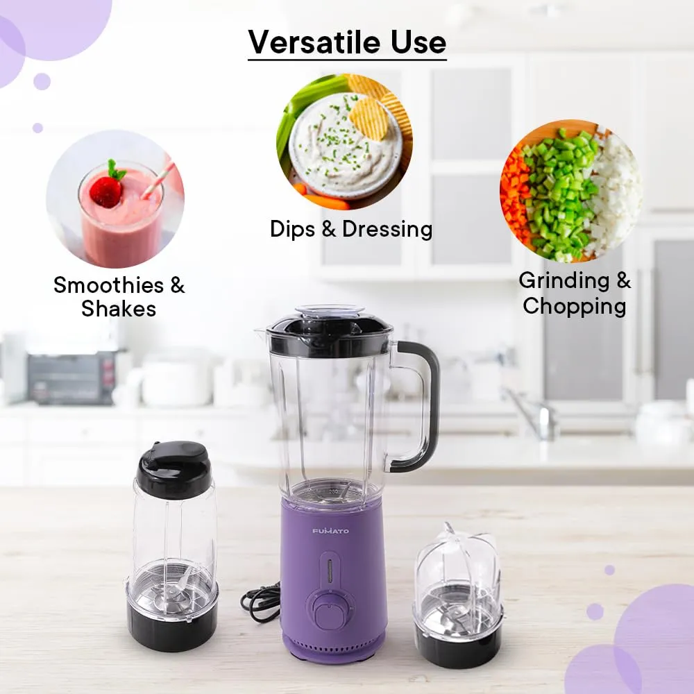 The Better Home FUMATO Anniversary, Wedding Gifts for Couples- Non Stick Sandwich Maker   3 in 1 Mixer Grinder Blender Set | House Warming Gifts for New Home | 1 Year Warranty (Purple)