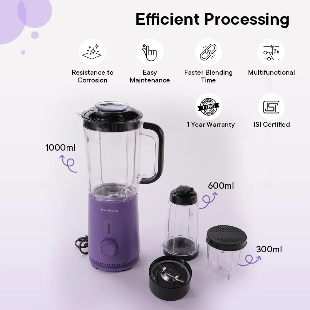 The Better Home FUMATO Anniversary, Wedding Gifts for Couples- Non Stick Sandwich Maker   3 in 1 Mixer Grinder Blender Set | House Warming Gifts for New Home | 1 Year Warranty (Purple)