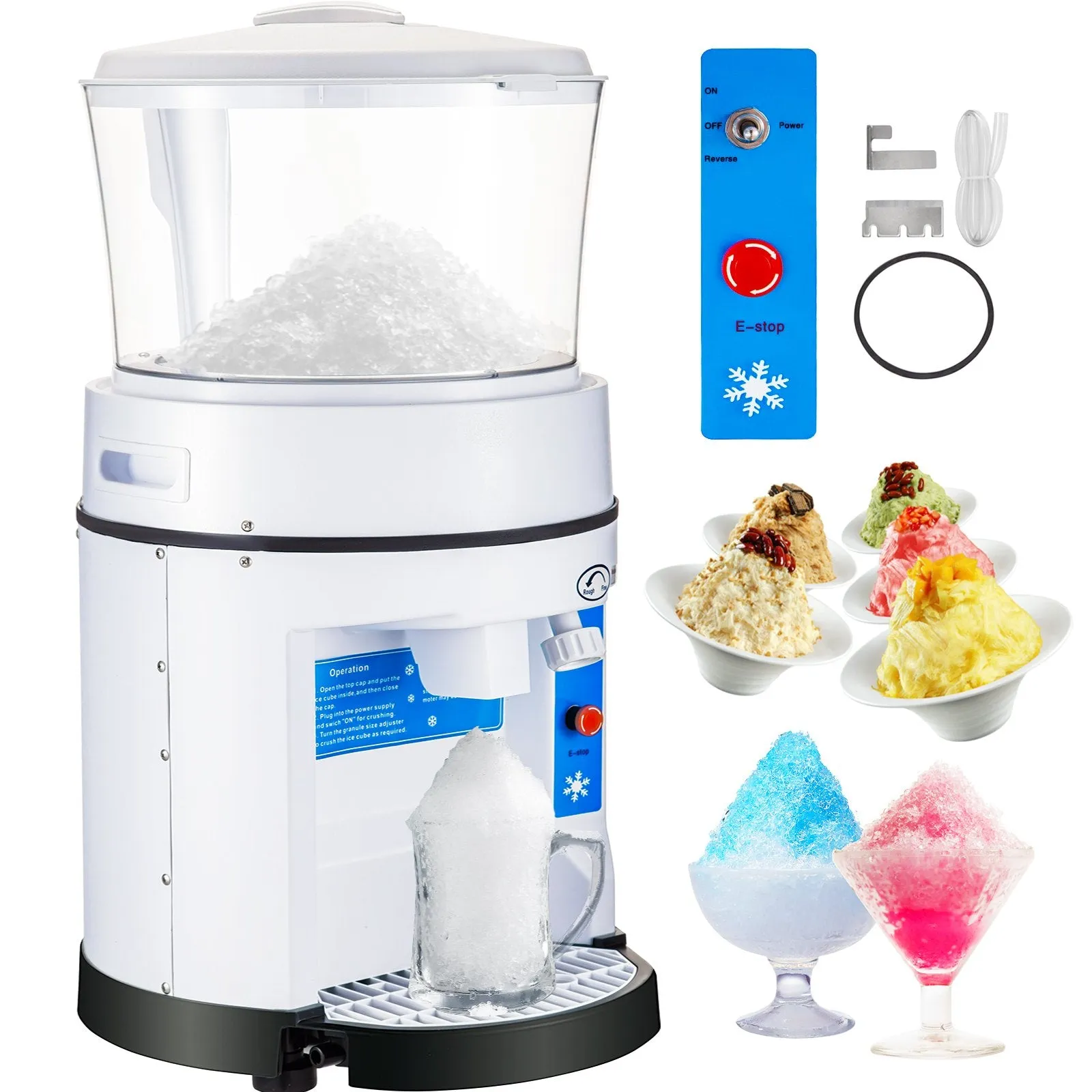 Vevor Commercial Ice Shaver Electric Snow Cone Maker 110V 350W 320 RPM New