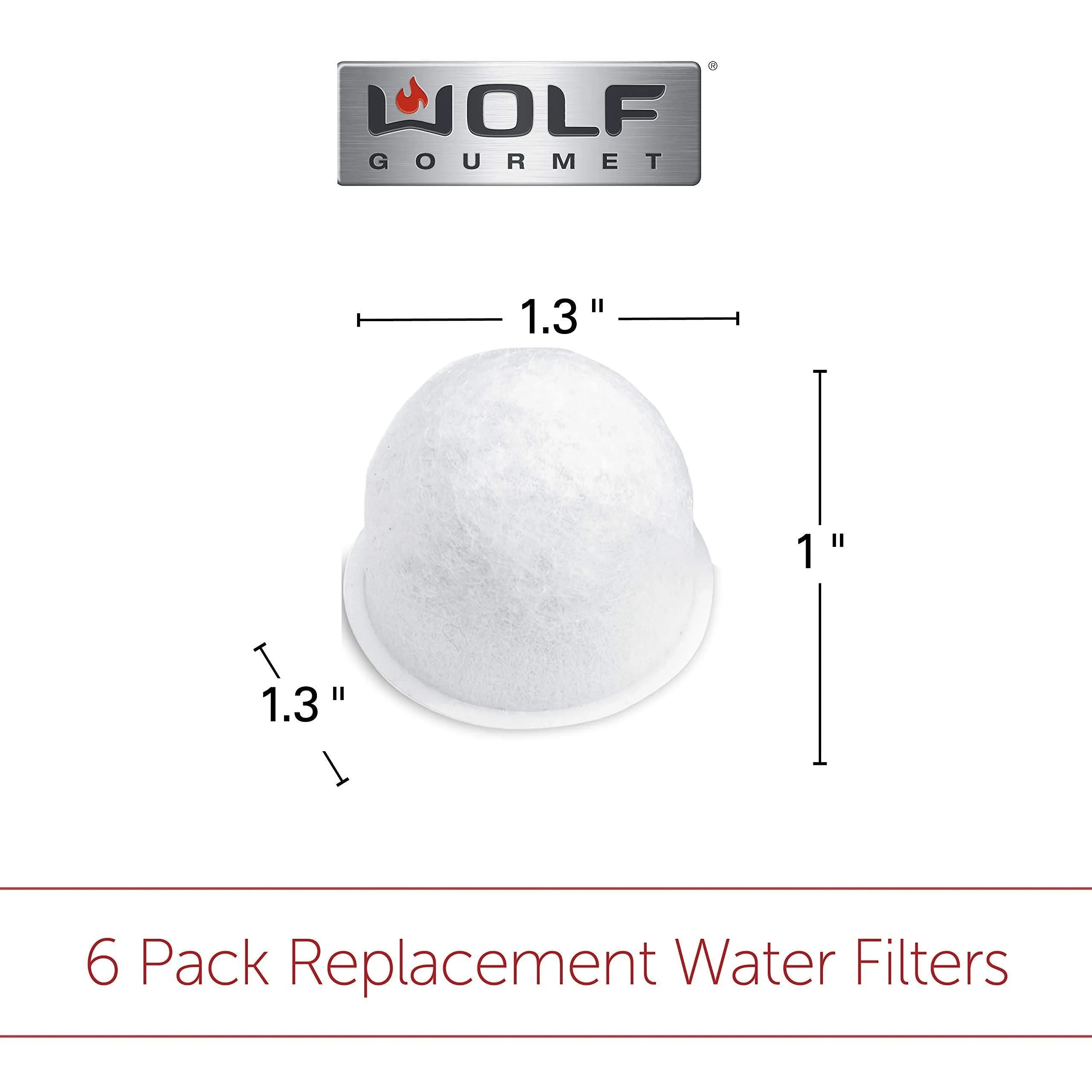 Wolf Gourmet 6-Pack Replacement Water Filter for 10-Cup Programmable Drip Coffeemaker