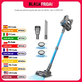 YISORA N300 Cordless Upright Vacuum Cleaner, 20Kpa Ultra Lightweight Stick Vacuum for Carpet, Hard Floor, Car, Pet Hair