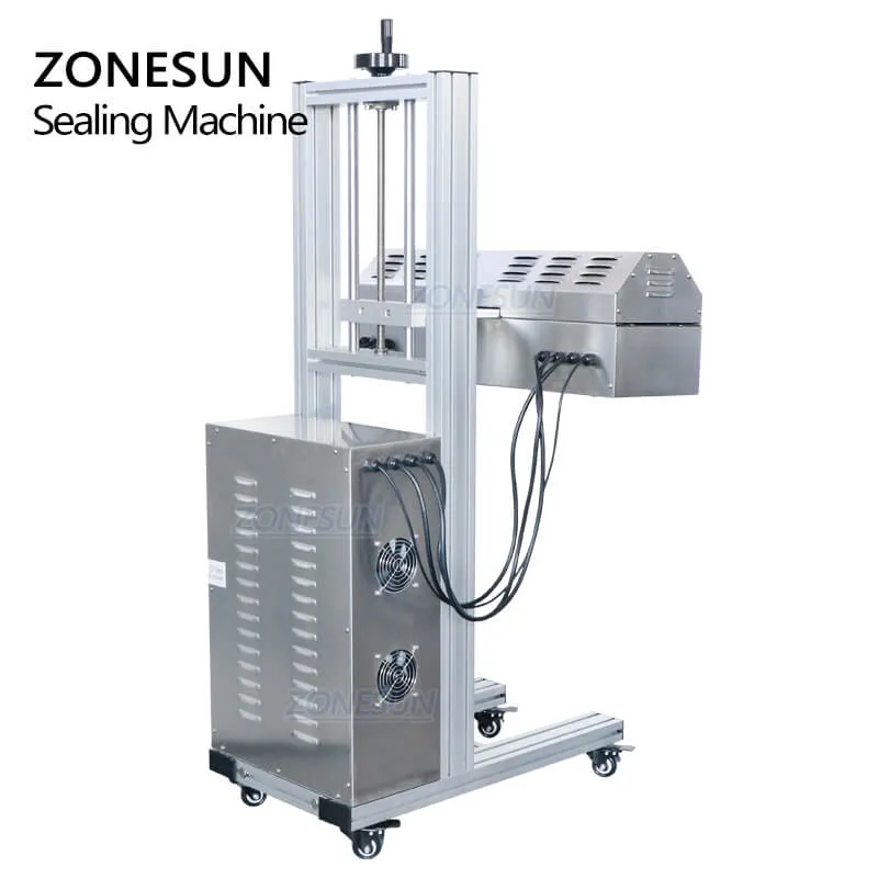 ZONESUN Automatic Plastic Bottles Cap Glass Jar Aluminium Foil Heat Continuous Induction Sealing Machine