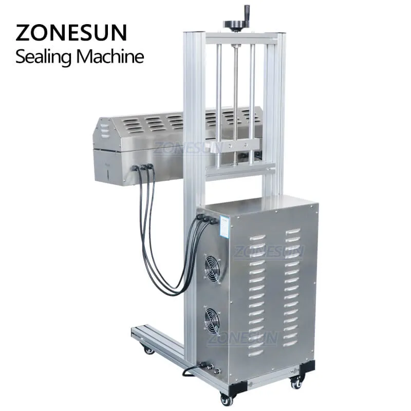 ZONESUN Automatic Plastic Bottles Cap Glass Jar Aluminium Foil Heat Continuous Induction Sealing Machine