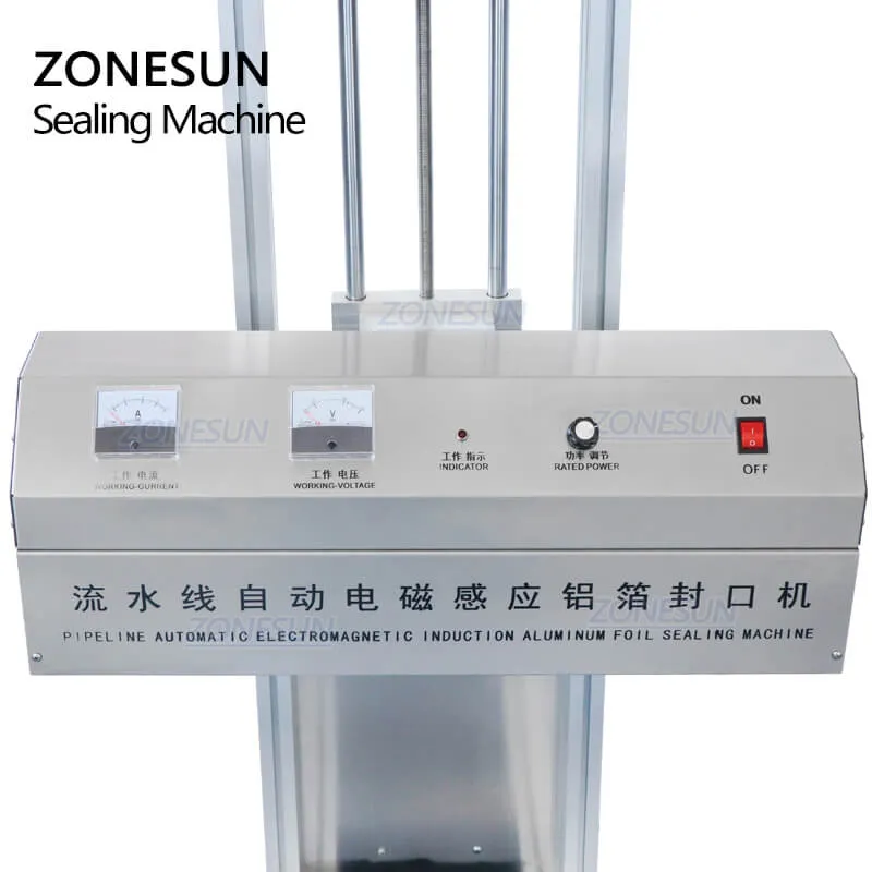 ZONESUN Automatic Plastic Bottles Cap Glass Jar Aluminium Foil Heat Continuous Induction Sealing Machine