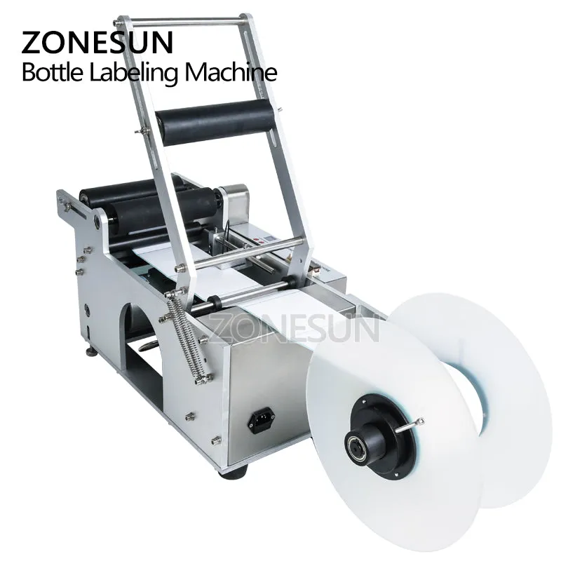 ZS-TB50 Semi-automatic Round Bottle Labeling Machine For Food Cans Beverage